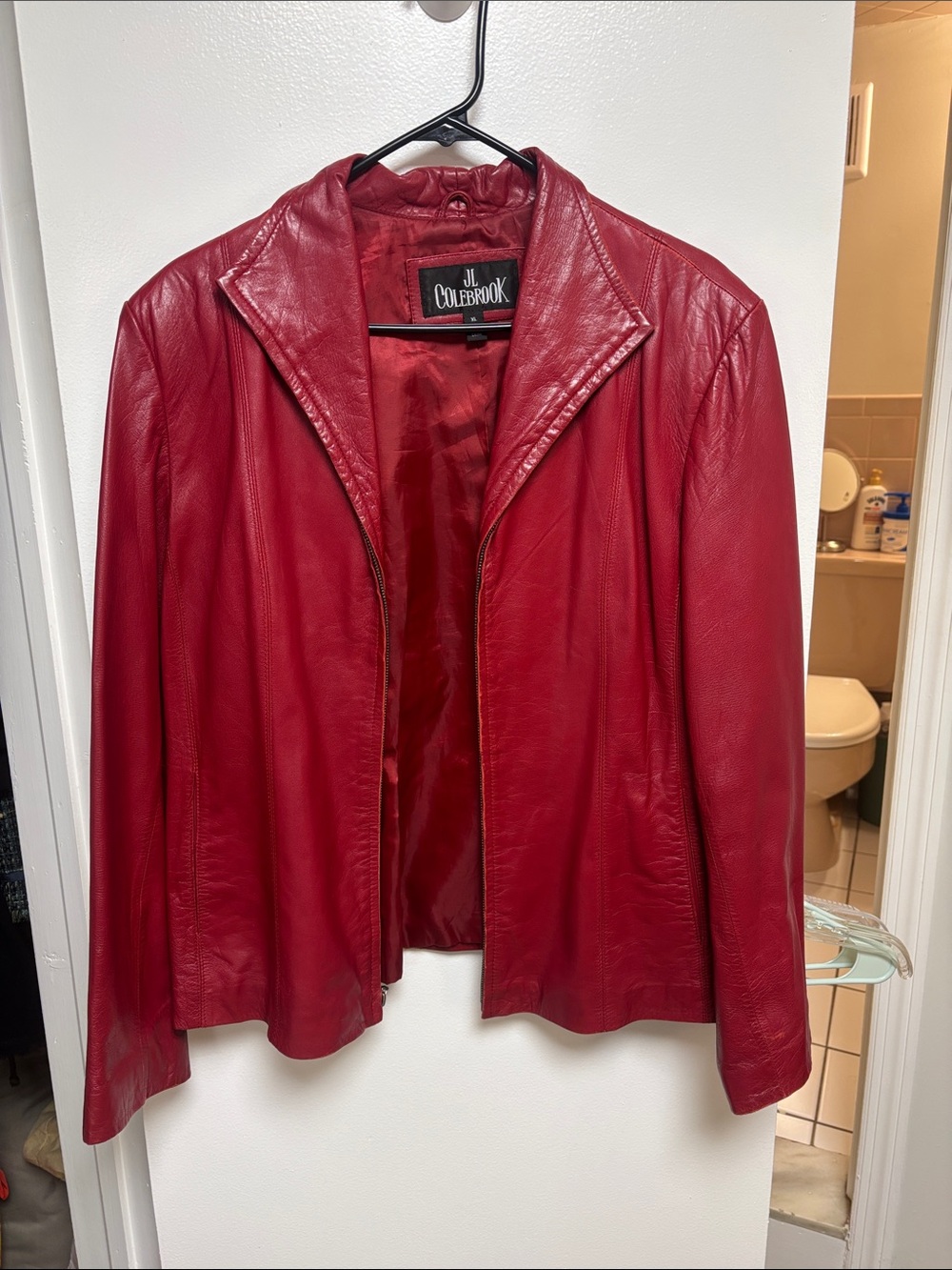 Women's Red Leather Jacket
